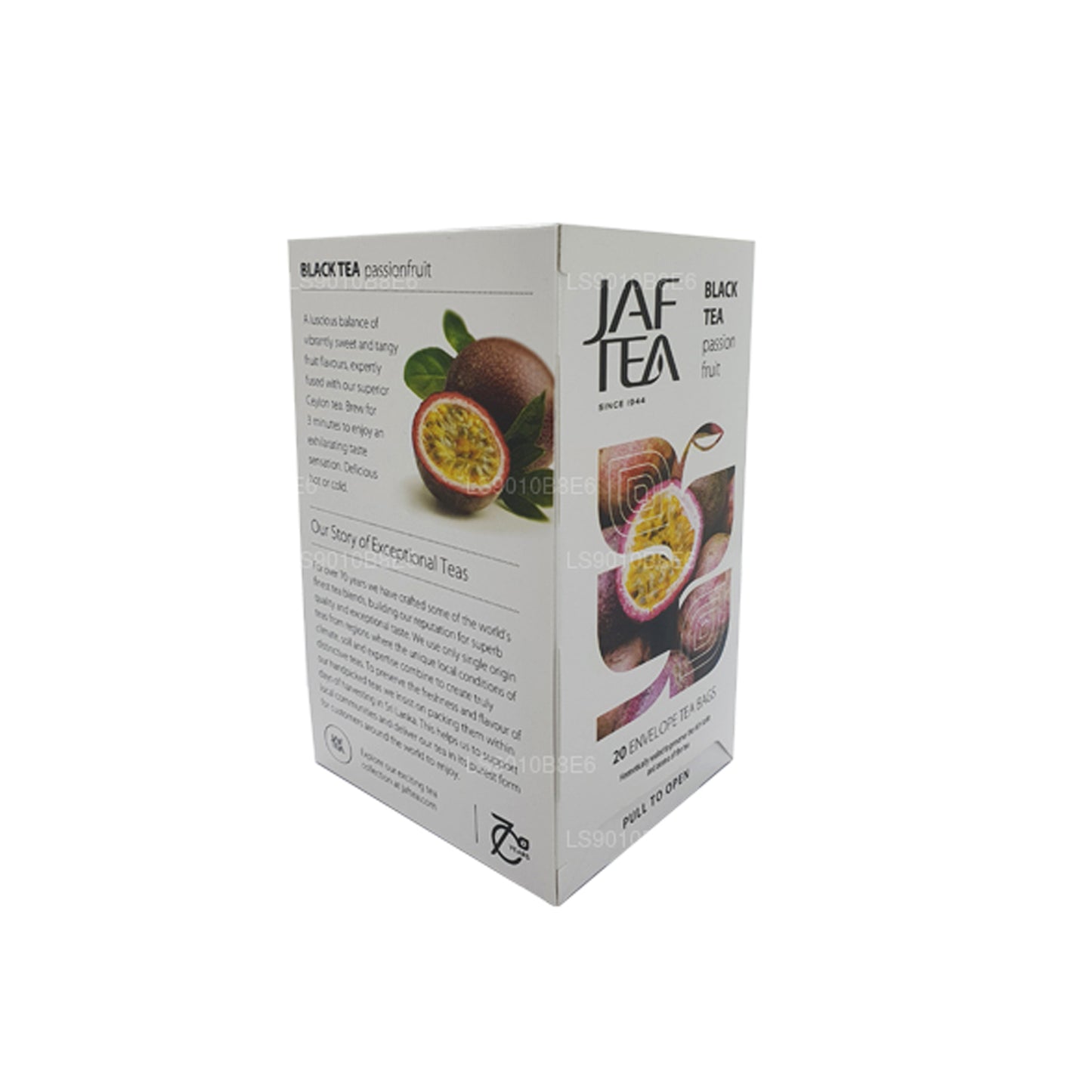 Jaf Tea Pure Fruits Collection Teebeutel aus Folie, Schwarztee, Passionsfrucht, 30 g