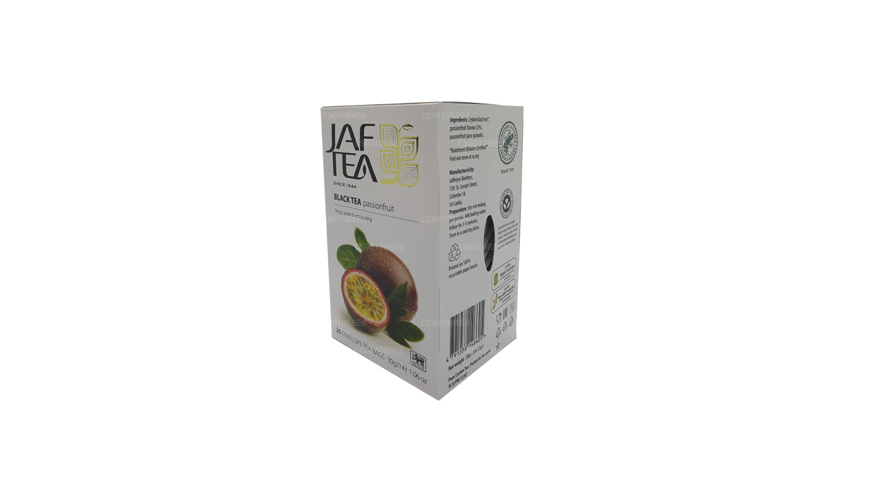 Jaf Tea Pure Fruits Collection Teebeutel aus Folie, Schwarztee, Passionsfrucht, 30 g