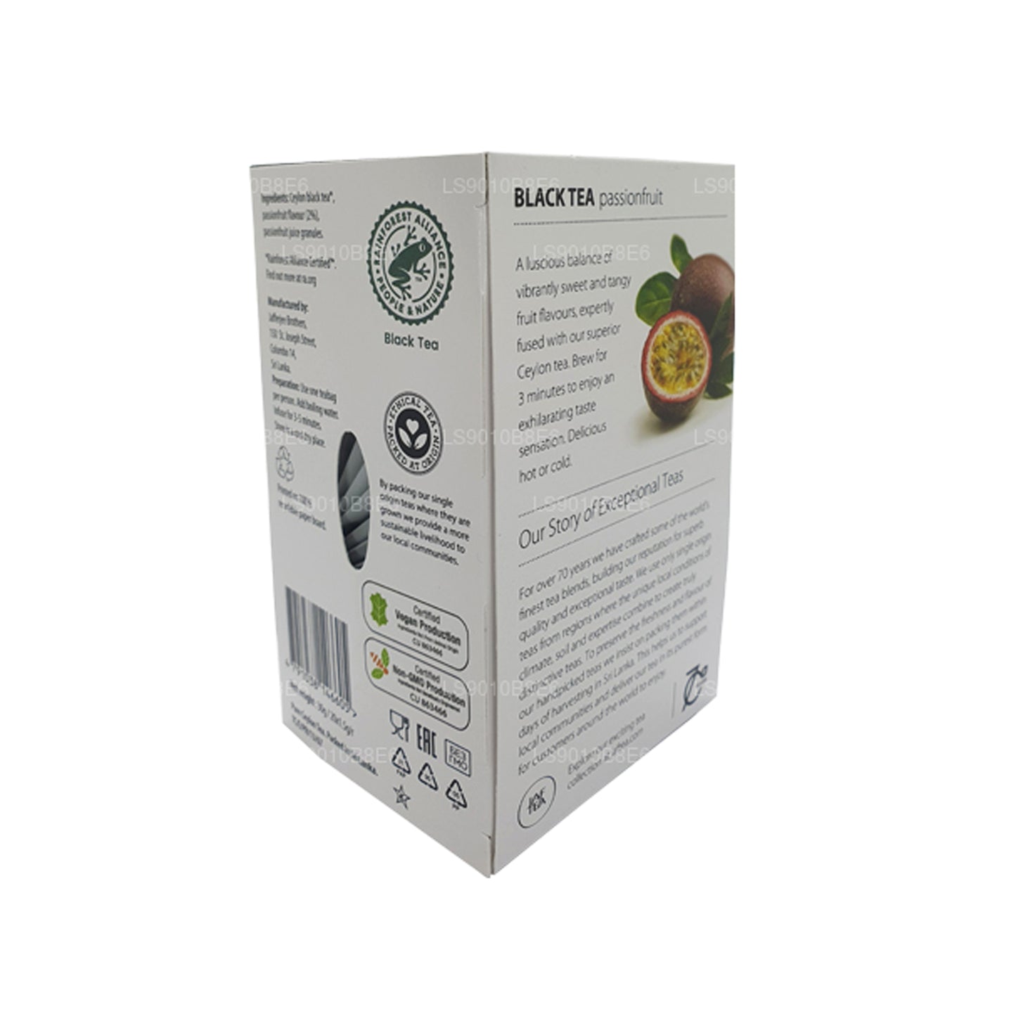 Jaf Tea Pure Fruits Collection Teebeutel aus Folie, Schwarztee, Passionsfrucht, 30 g