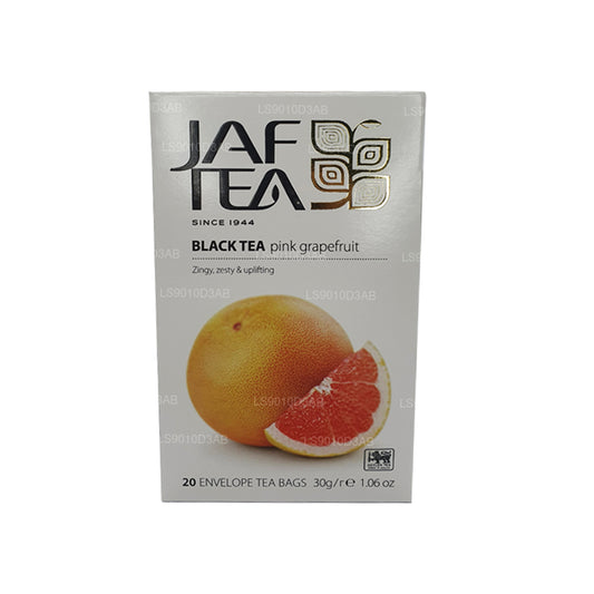 Jaf Tea Pure Fruits Collection Teebeutel in Folie, Schwarztee, Rosa, Grapefruit, 30 g