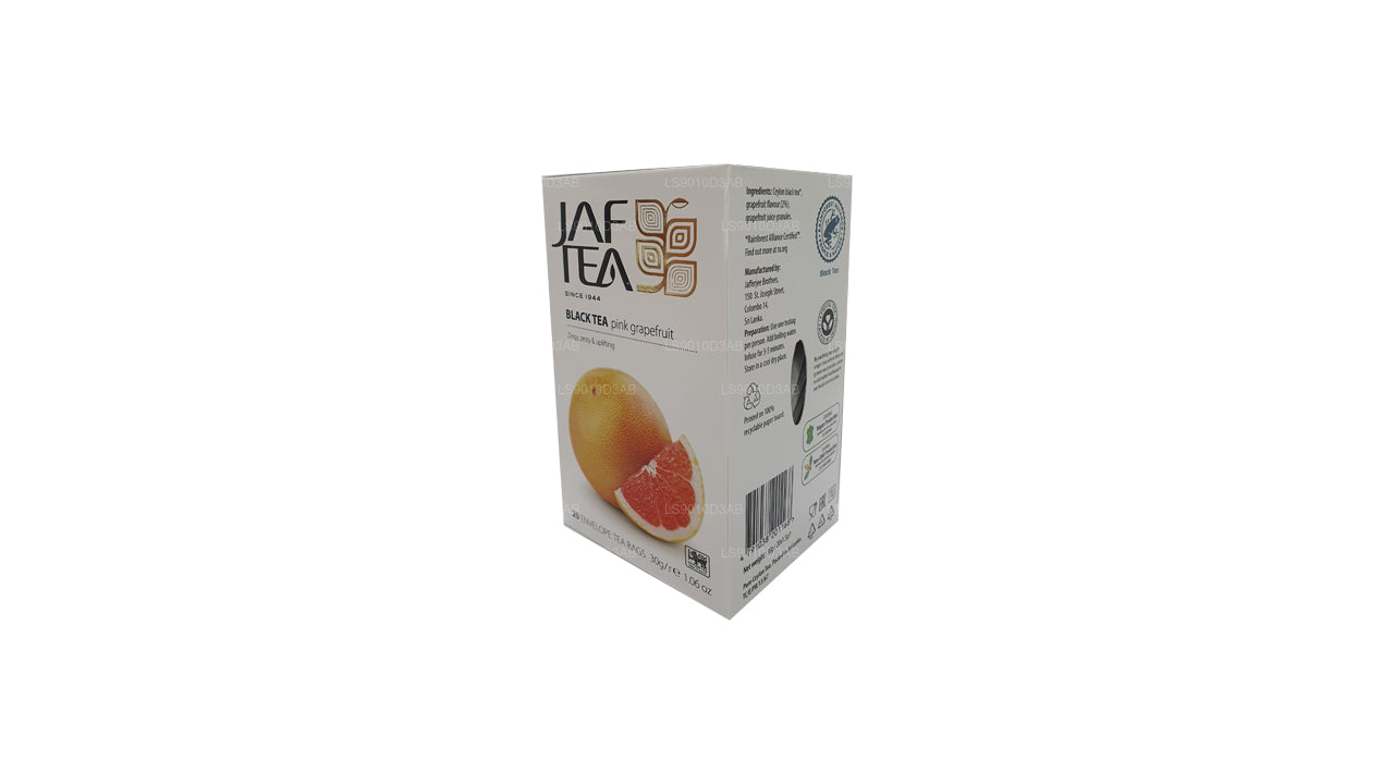 Jaf Tea Pure Fruits Collection Teebeutel in Folie, Schwarztee, Rosa, Grapefruit, 30 g