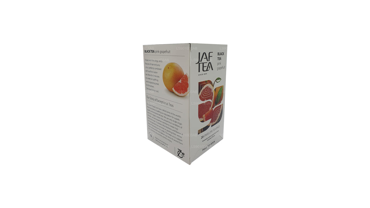 Jaf Tea Pure Fruits Collection Teebeutel in Folie, Schwarztee, Rosa, Grapefruit, 30 g