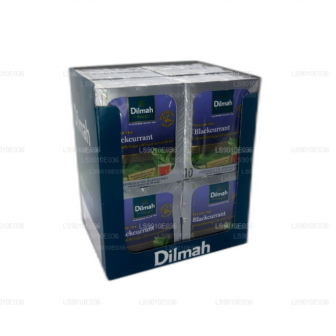 Dilmah Tee mit schwarzem Johannisbeergeschmack (20 g), 10 einzeln in Folie verpackte Beutel (12er-Pack)