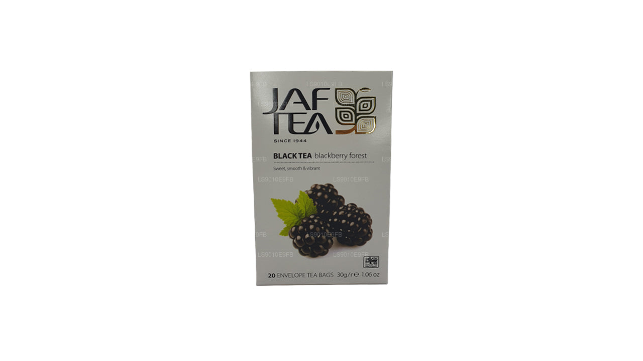 Jaf Tea Pure Fruits Collection Teebeutel aus Folie mit schwarzen Teeblättern, Brombeere, Wald, 30 g