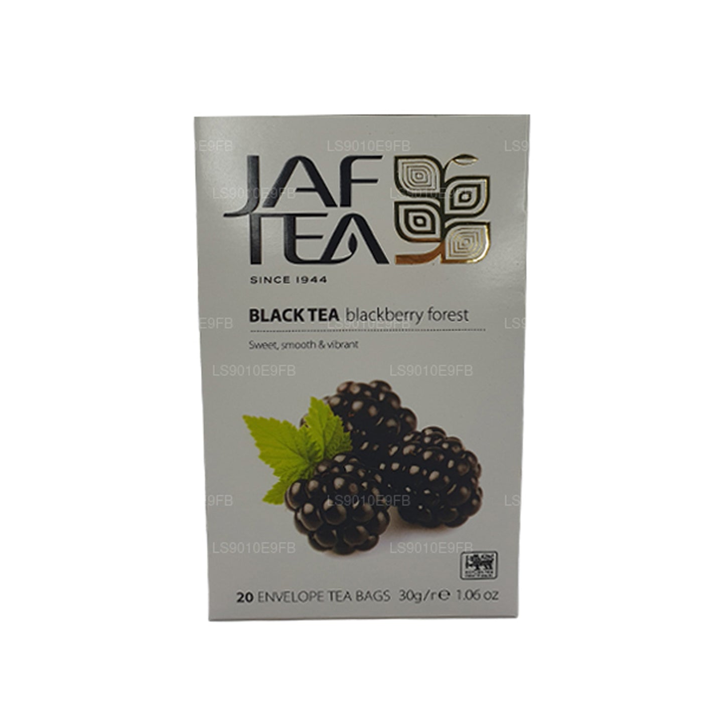 Jaf Tea Pure Fruits Collection Teebeutel aus Folie mit schwarzen Teeblättern, Brombeere, Wald, 30 g
