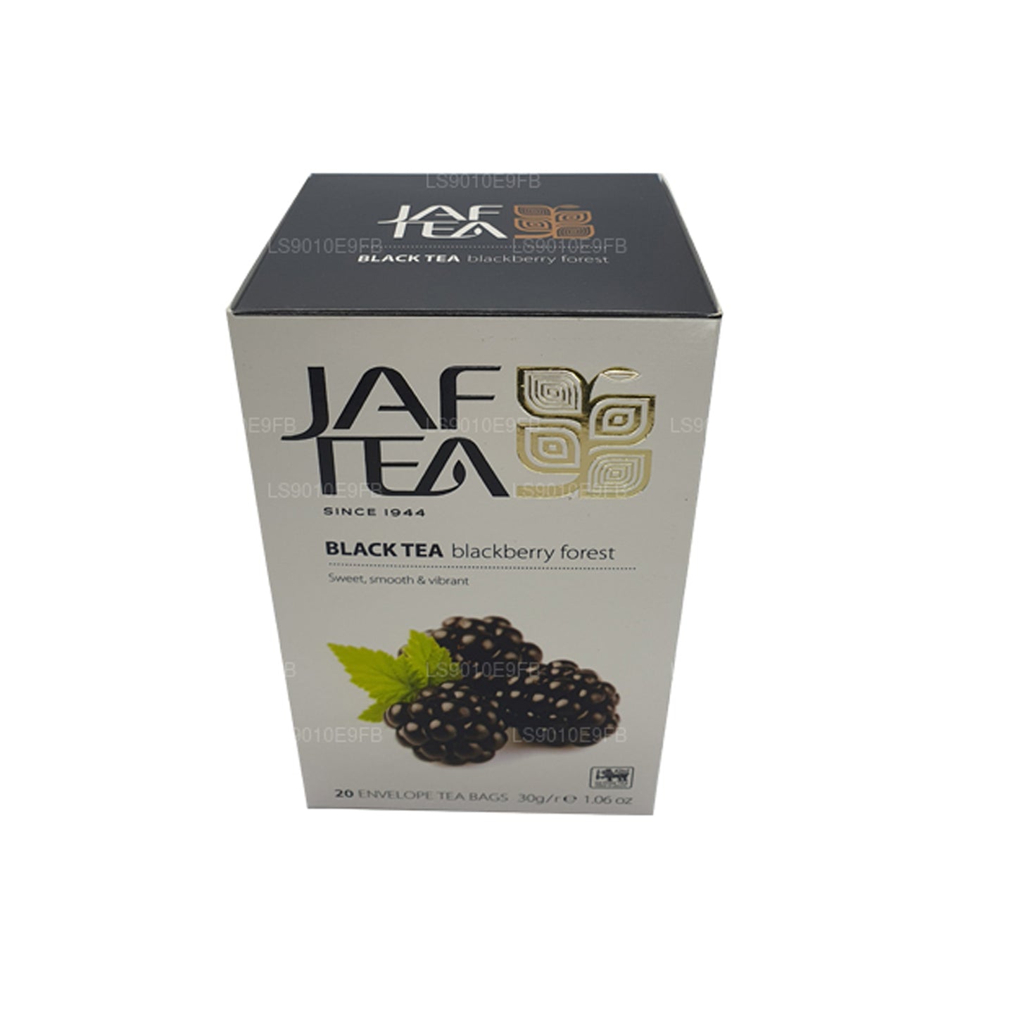 Jaf Tea Pure Fruits Collection Teebeutel aus Folie mit schwarzen Teeblättern, Brombeere, Wald, 30 g