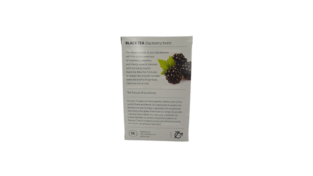 Jaf Tea Pure Fruits Collection Teebeutel aus Folie mit schwarzen Teeblättern, Brombeere, Wald, 30 g