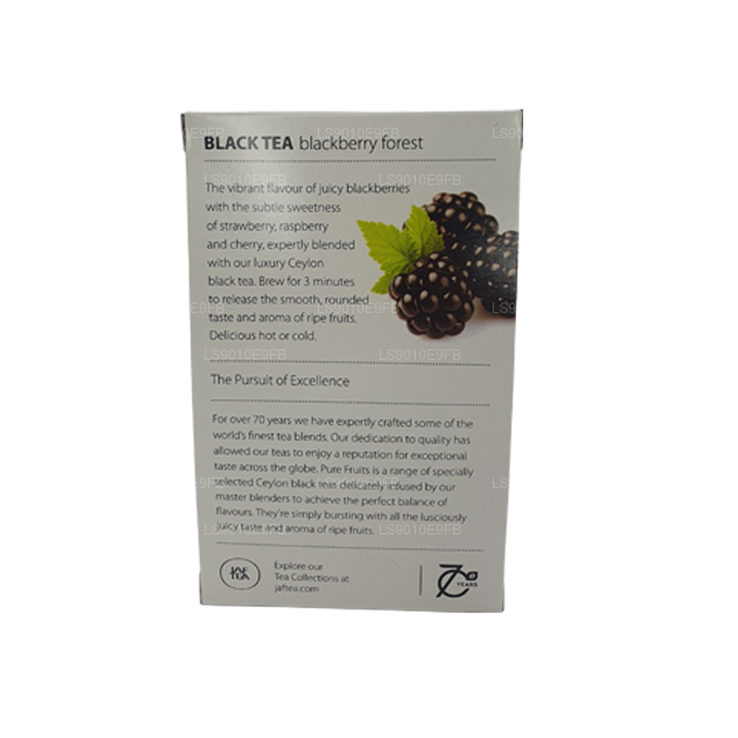 Jaf Tea Pure Fruits Collection Teebeutel aus Folie mit schwarzen Teeblättern, Brombeere, Wald, 30 g