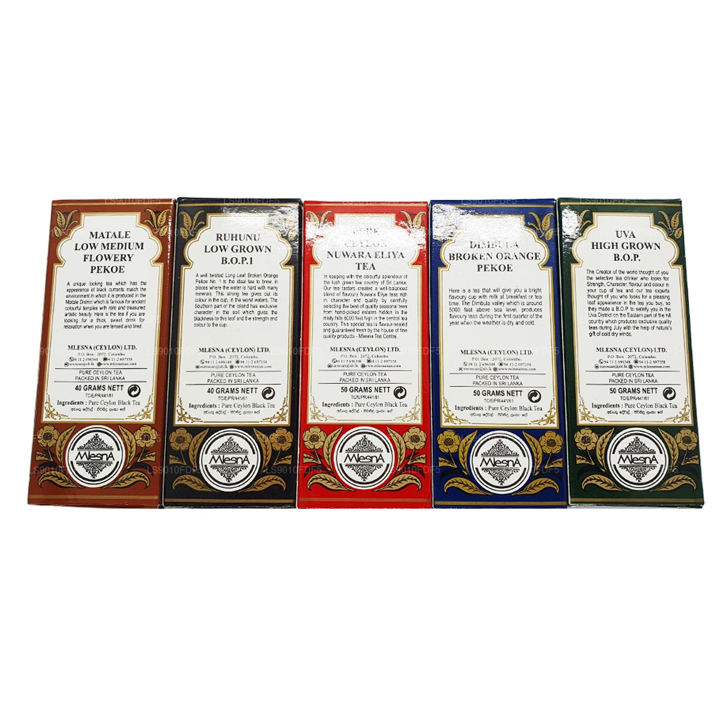 Mlesna 5 regionale, sortierte Ceylon-Schwarztees (230 g)