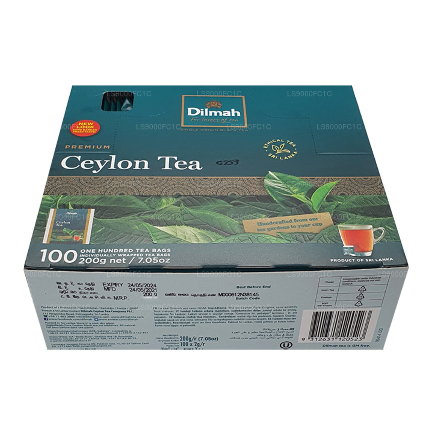 Dilmah Premium Ceylon Tee, einzeln verpackt, 100 Teebeutel (200 g)