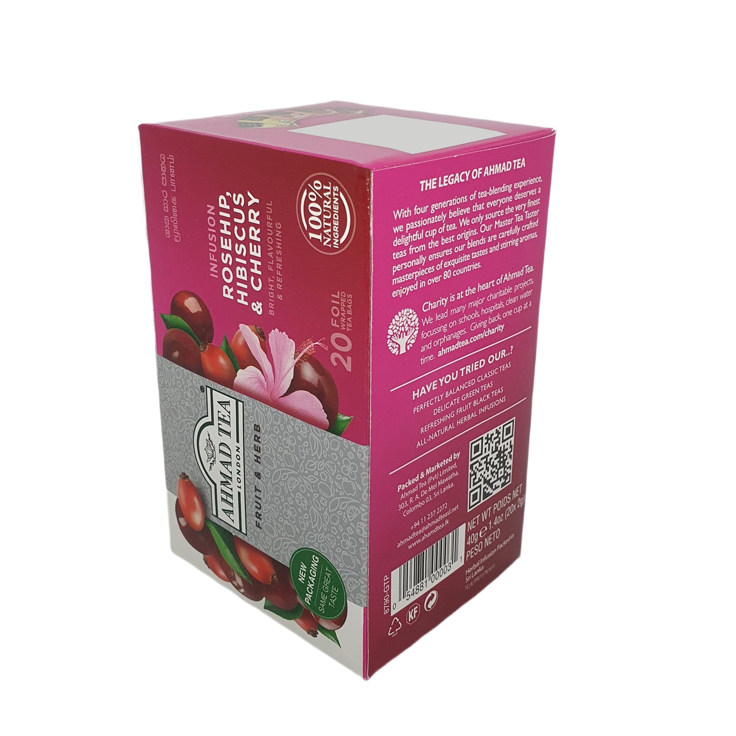 Ahmad Hagebutte, Hibiskus und Kirsche (40 g) 20 Folientebeutel