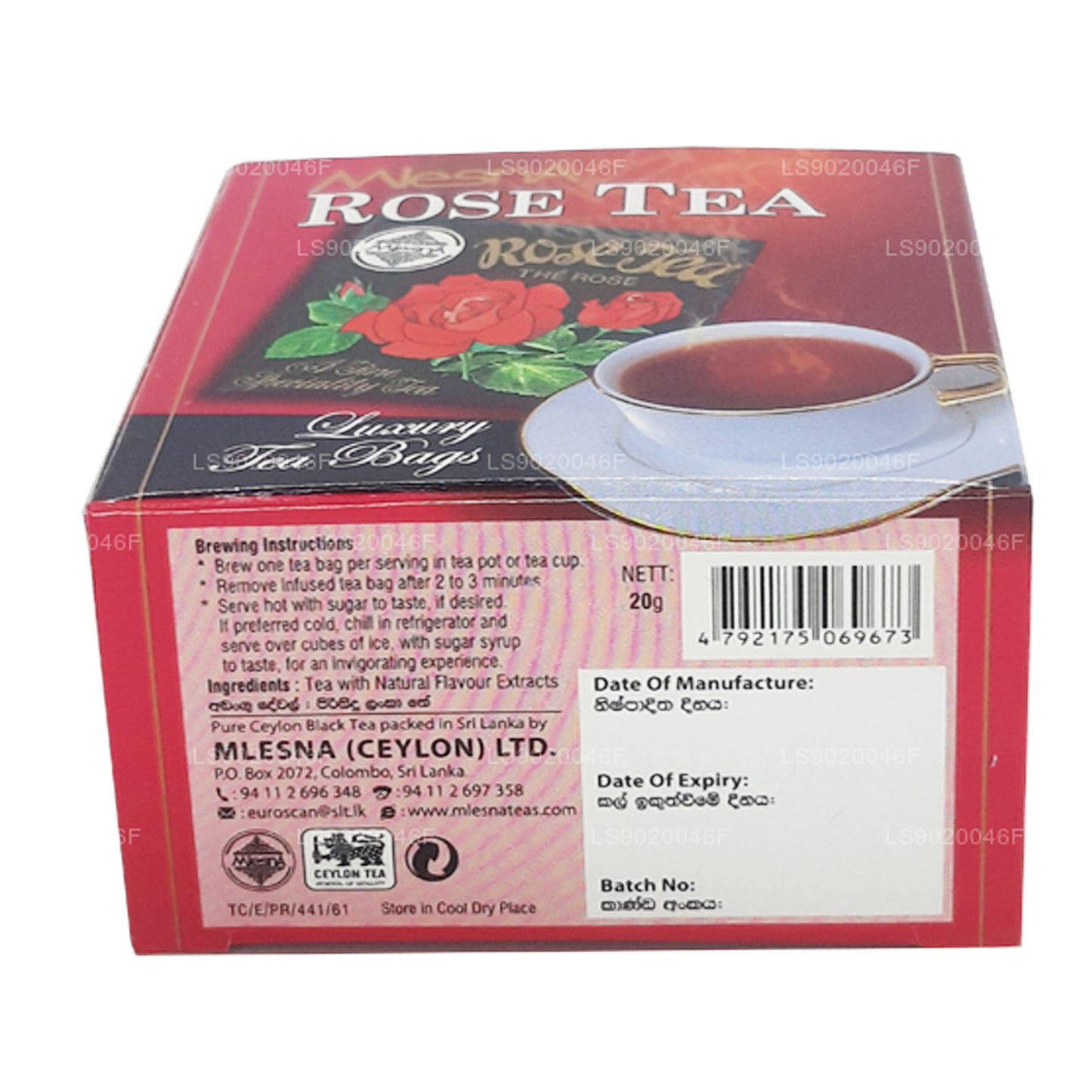 Mlesna Rosentee (20 g) 10 Luxus-Teebeutel