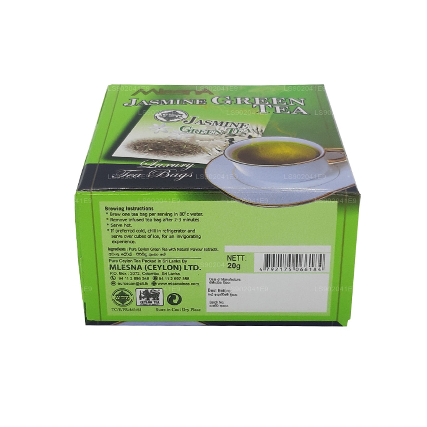 Mlesna Jasmin-Grüntee (20 g), 10 luxuriöse Teebeutel