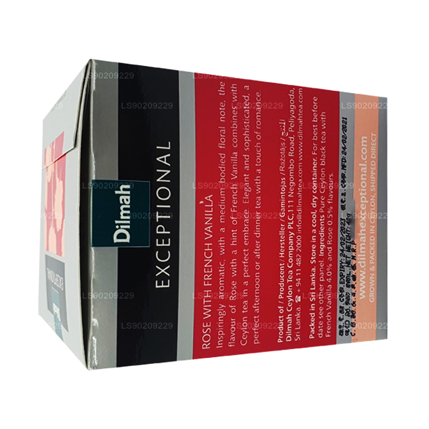 Dilmah Exceptional Rose mit französischer Vanille (40 g) 20 Teebeutel