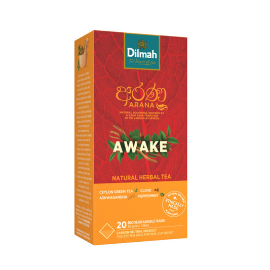 Dilmah Arana Awake Natürlicher grüner Kräutertee (20 Teebeutel ohne Etikett)