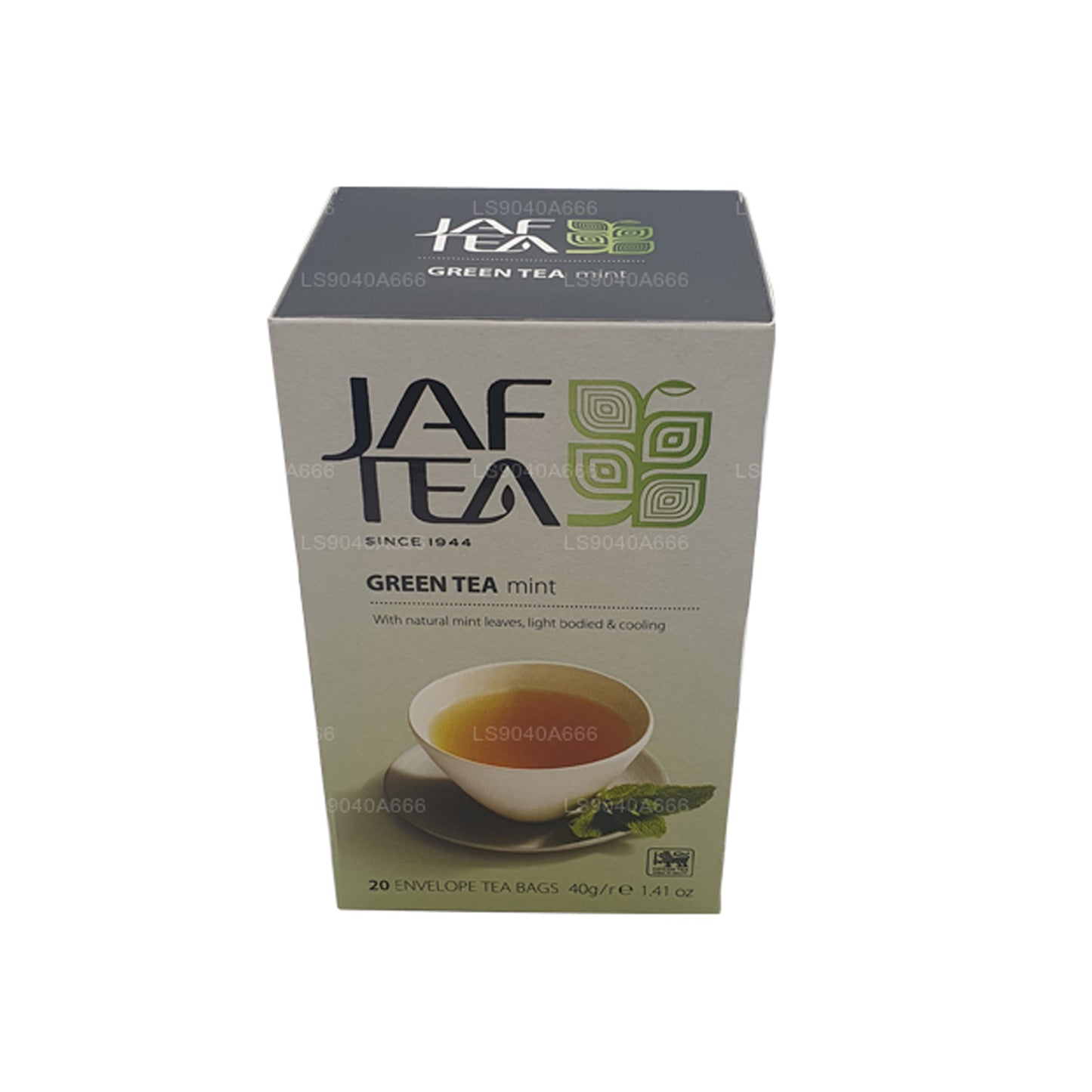 Jaf Tea Pure Green Collection Teebeutel mit Grüntee-Minz-Folie, 40 g