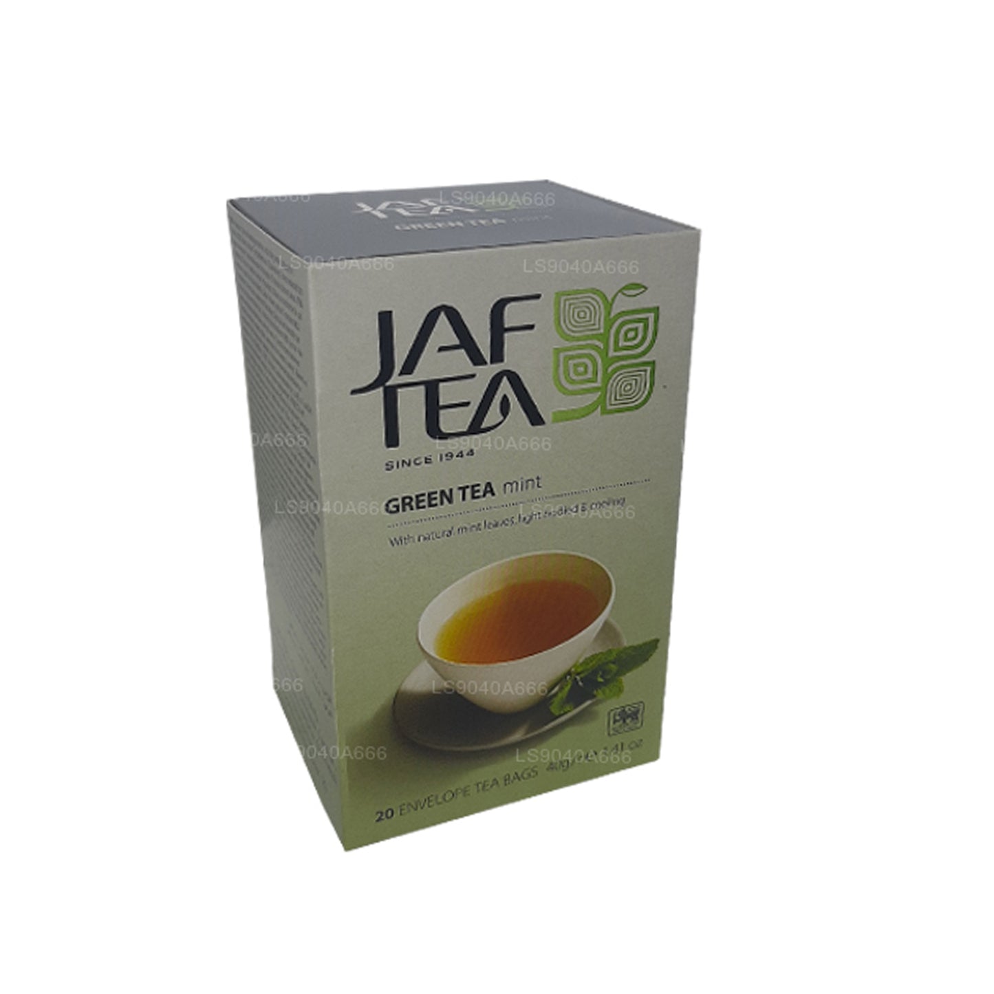 Jaf Tea Pure Green Collection Teebeutel mit Grüntee-Minz-Folie, 40 g