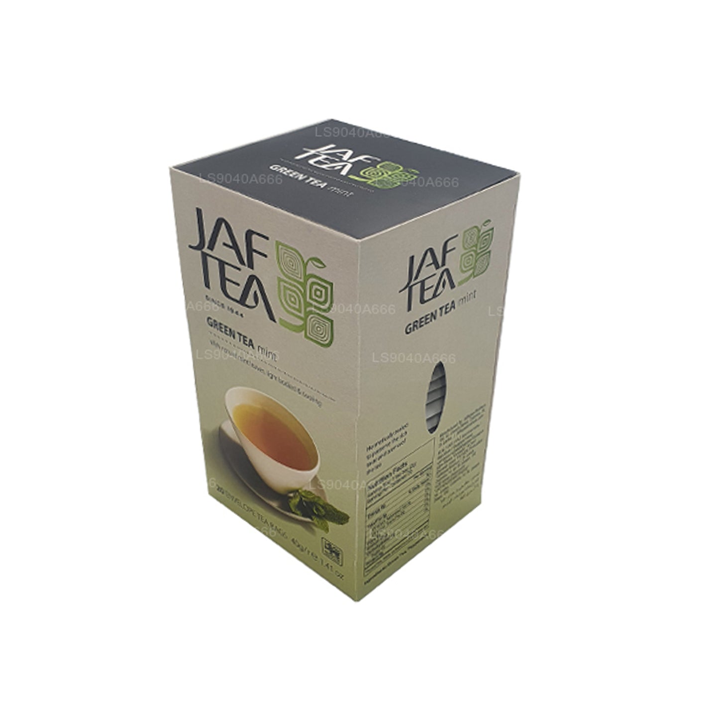 Jaf Tea Pure Green Collection Teebeutel mit Grüntee-Minz-Folie, 40 g