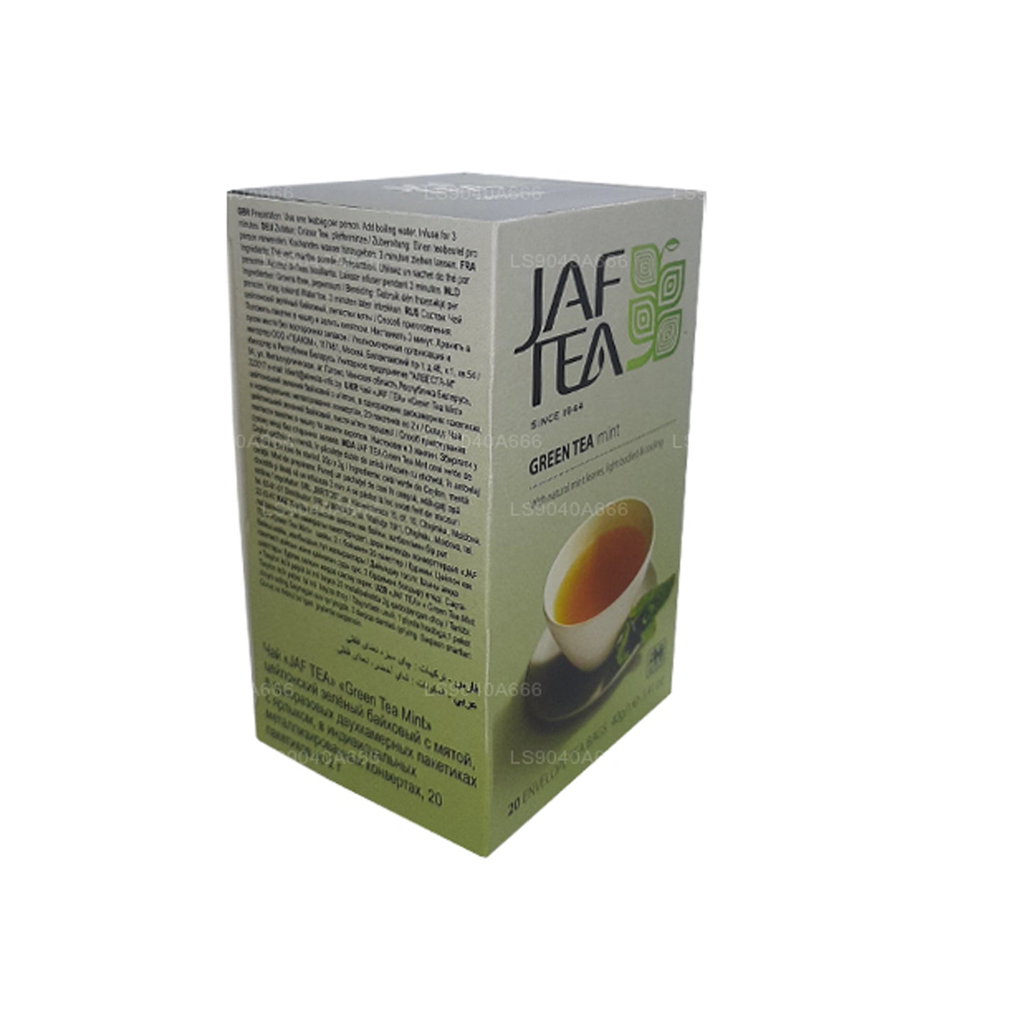 Jaf Tea Pure Green Collection Teebeutel mit Grüntee-Minz-Folie, 40 g