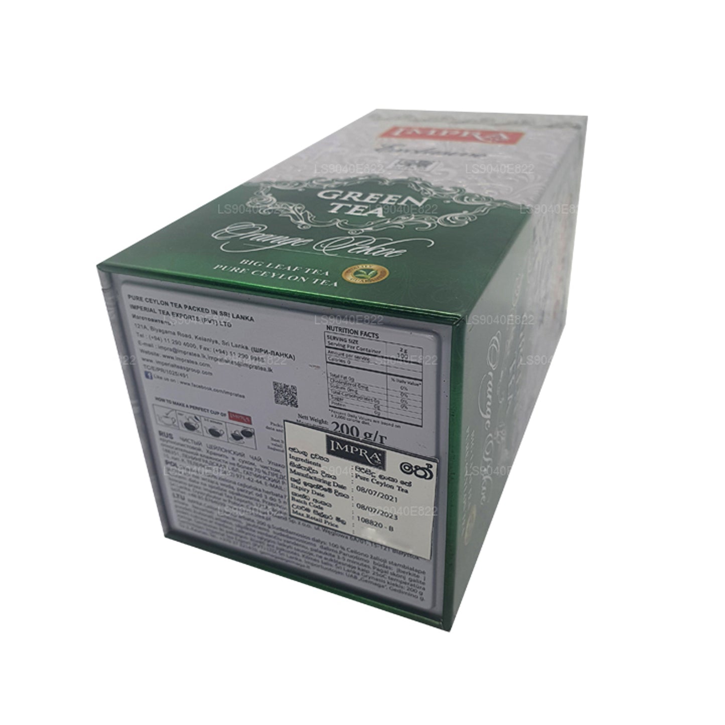 Impra Exclusive Big Leaf Grüntee, Orange Pekoe (200 g), Caddy