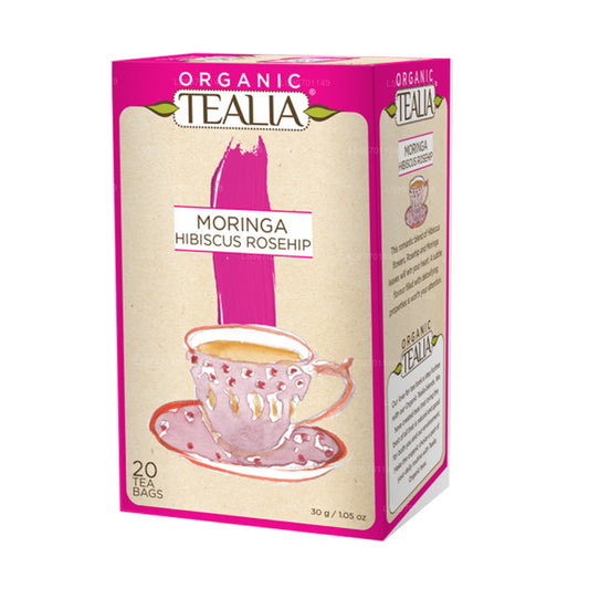 Tealia Bio-Moringa-Hibiskus-Hagebutten – 20 Umschlag-Teebeutel (30 g)
