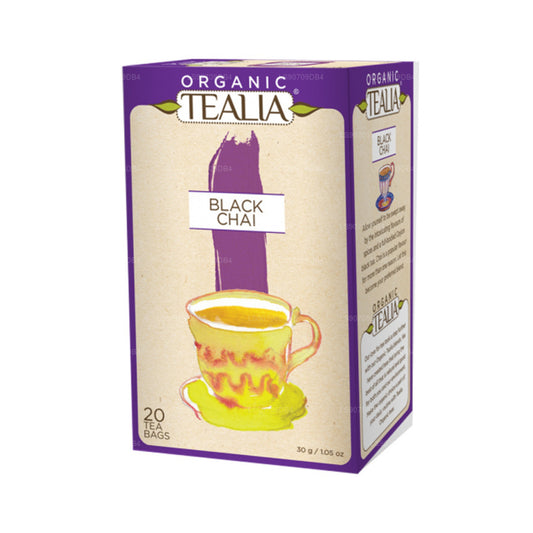 Tealia Organic Black Chai – 20 Umschlag-Teebeutel (40 g)