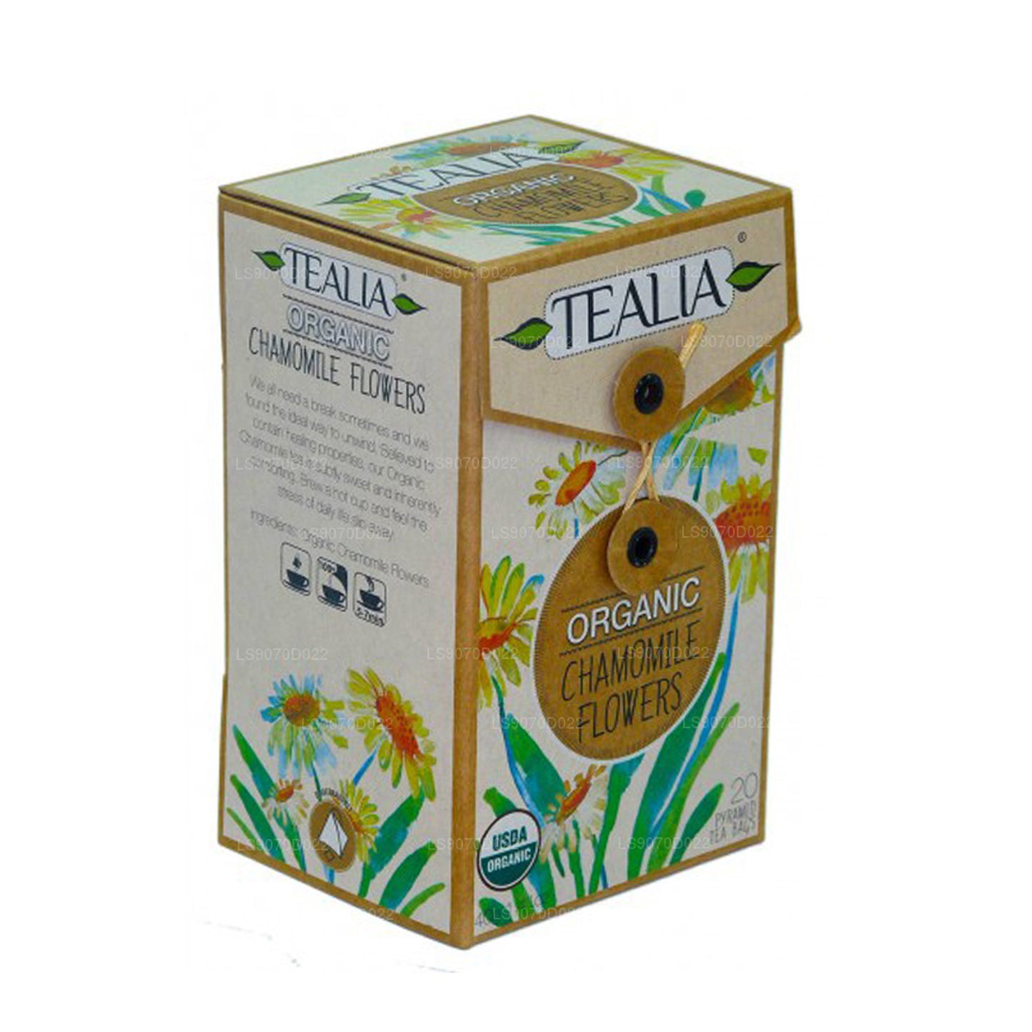 Tealia Bio-Kamillenblüten – 20 Pyramiden-Aufgussbeutel (40 g)