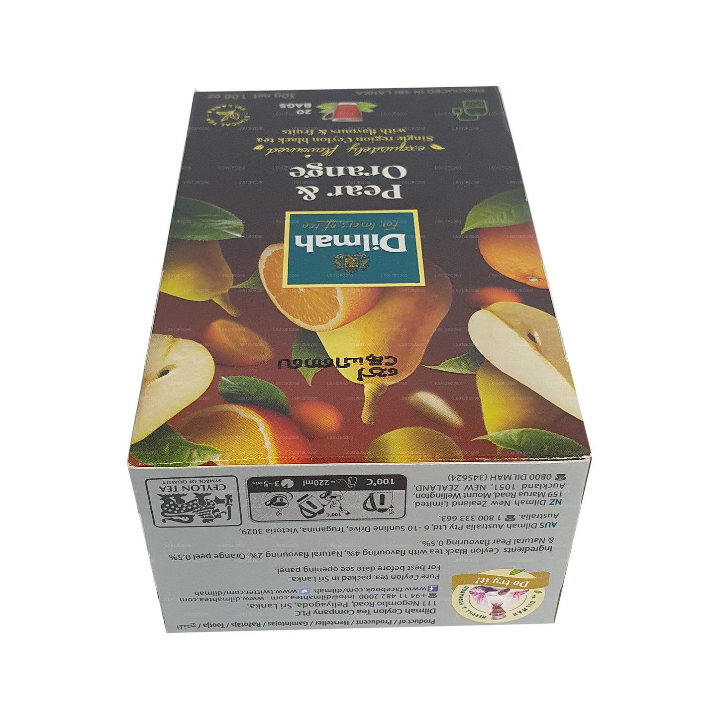 Dilmah Ceylon-Schwarztee mit Birnen- und Orangengeschmack (30 g) 20 Teebeutel