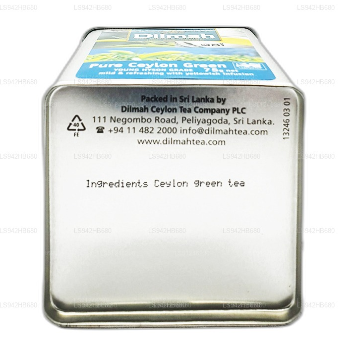 Dilmah Pure Ceylon Grüntee (YOUNG HYSON GRADE) Loseblatttee (75 g) Caddy