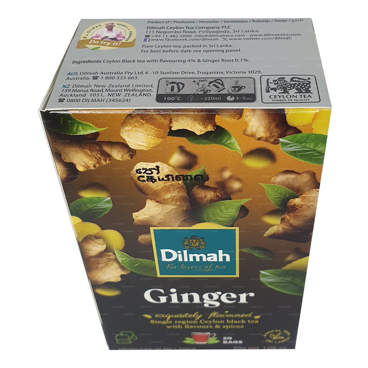 Dilmah Schwarzer Tee mit Ingwergeschmack (30 g) 20 Teebeutel