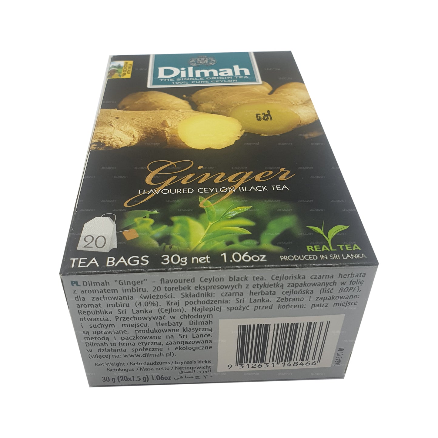 Dilmah Schwarzer Tee mit Ingwergeschmack (30 g) 20 Teebeutel