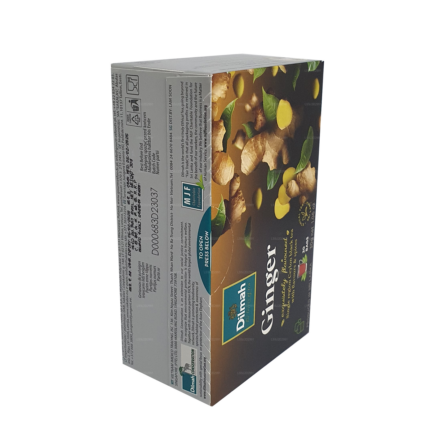 Dilmah Schwarzer Tee mit Ingwergeschmack (30 g) 20 Teebeutel