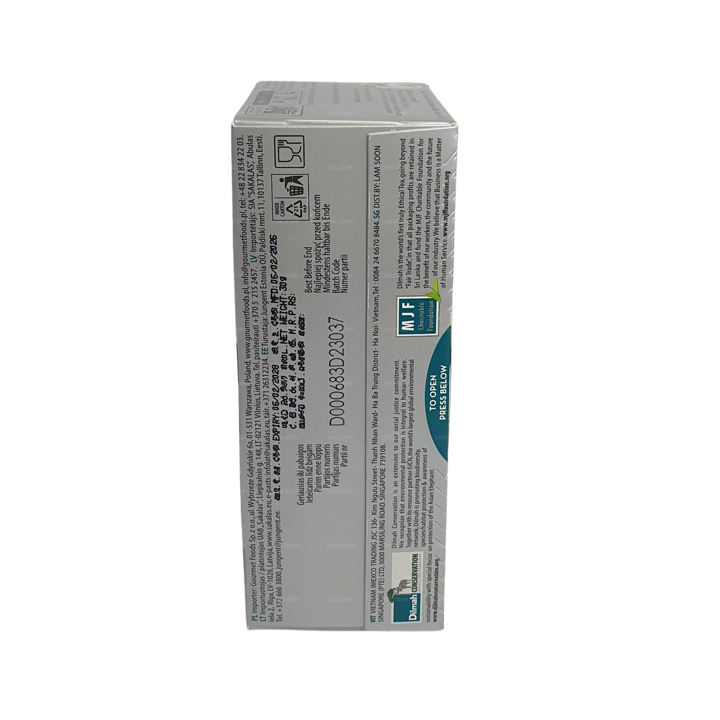 Dilmah Schwarzer Tee mit Ingwergeschmack (30 g) 20 Teebeutel