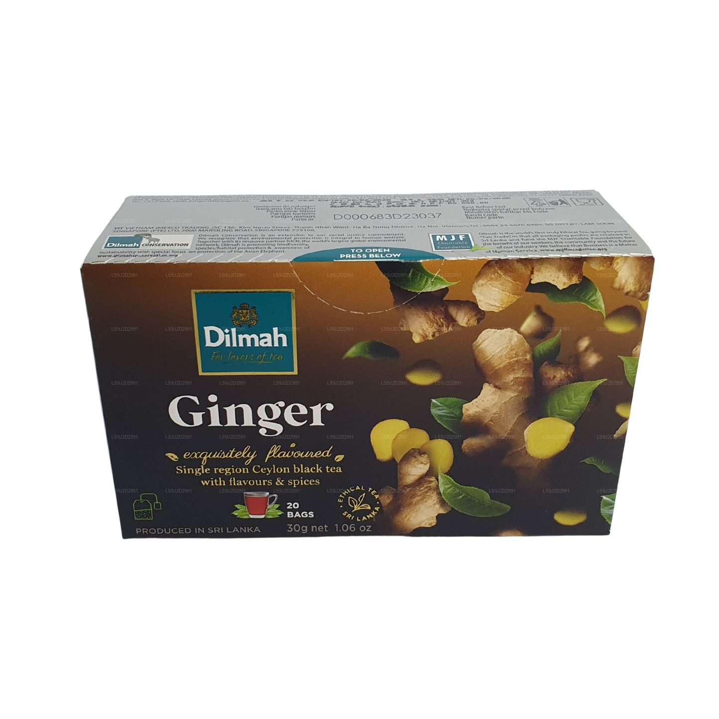 Dilmah Schwarzer Tee mit Ingwergeschmack (30 g) 20 Teebeutel