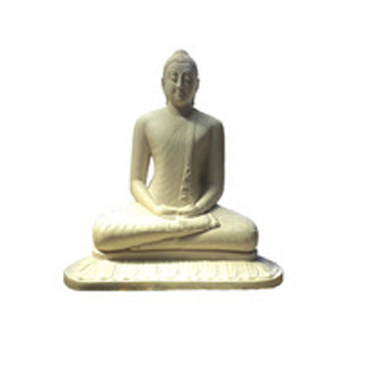 Buddha-Statue/ Farbe: Weiß Materialien: Stein (Größe: ca. 23 cm x 19 cm)