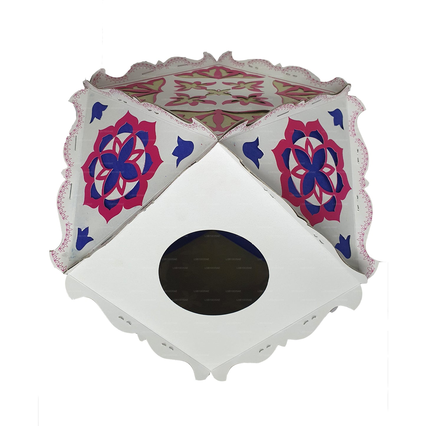 Lakpura Papp-Vesak-Laternen (Atapattam Koodu), 3er-Pack