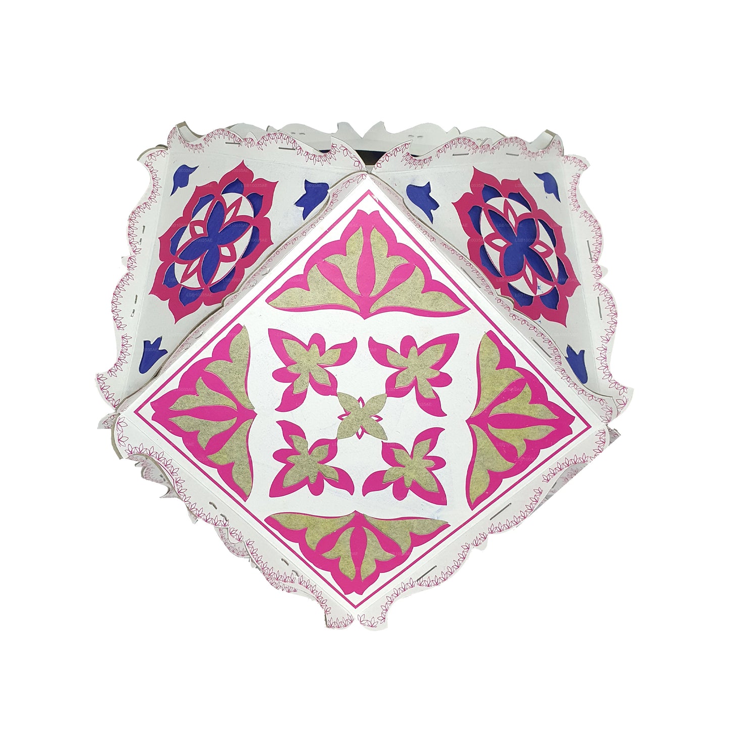 Lakpura Papp-Vesak-Laternen (Atapattam Koodu), 3er-Pack