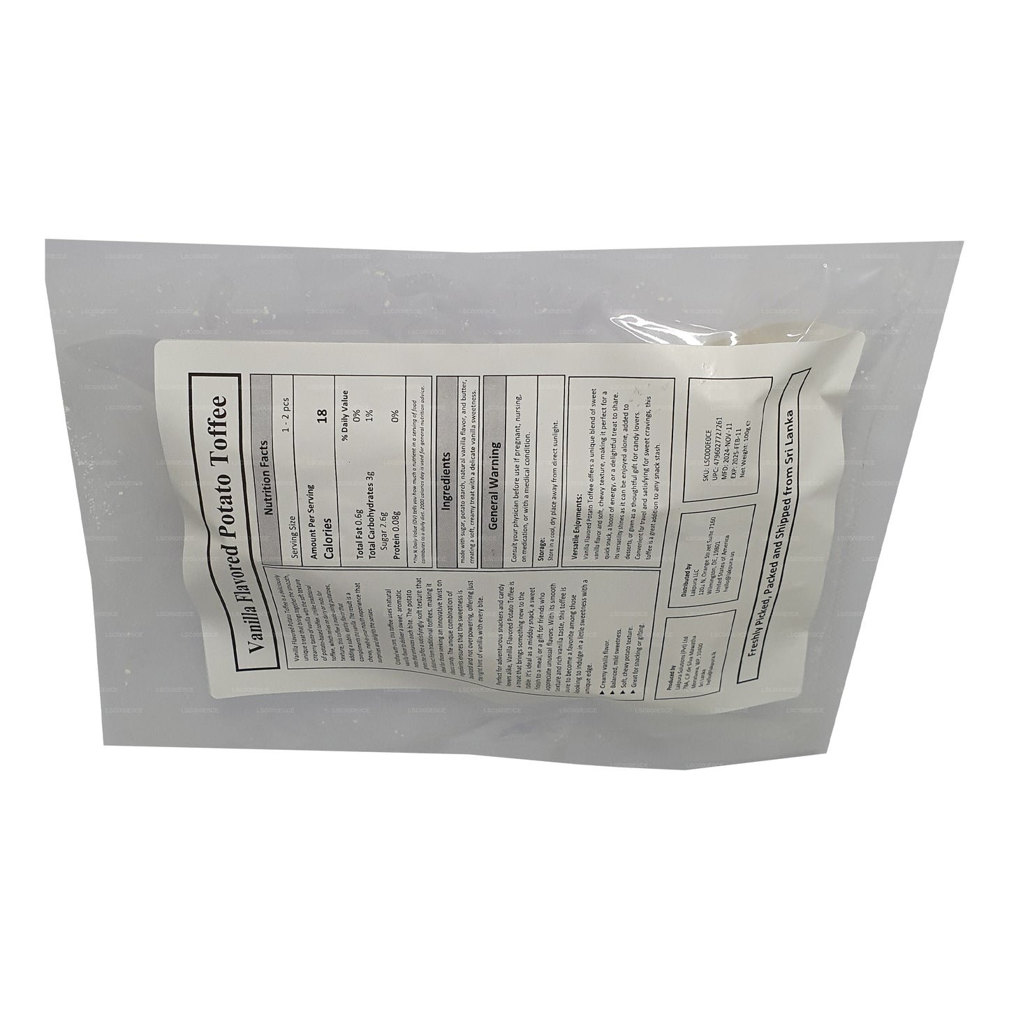 Lakpura Kartoffeltoffee mit Vanillegeschmack