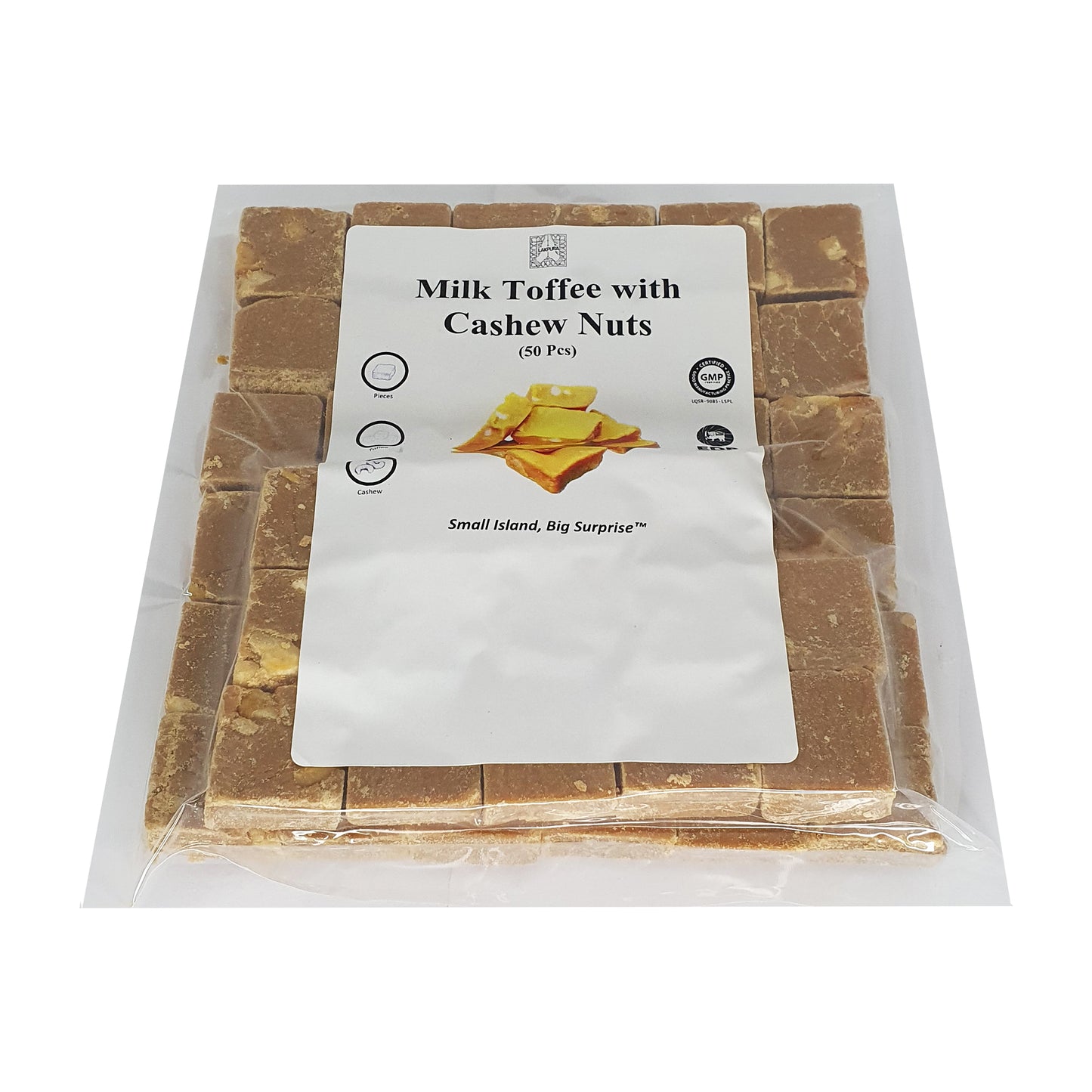 Lakpura Milch-Toffee mit Cashewnüssen (50 Stück)