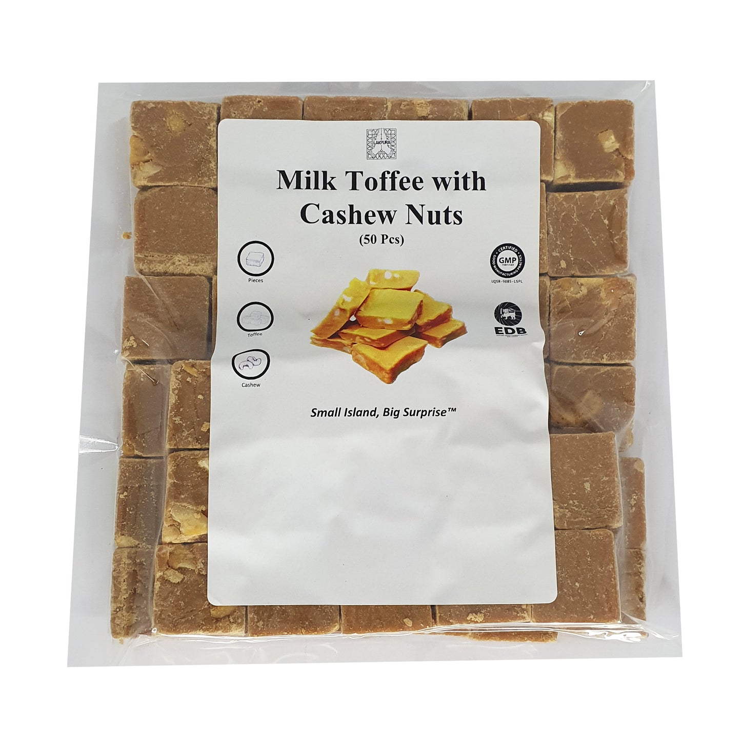 Lakpura Milch-Toffee mit Cashewnüssen (50 Stück)