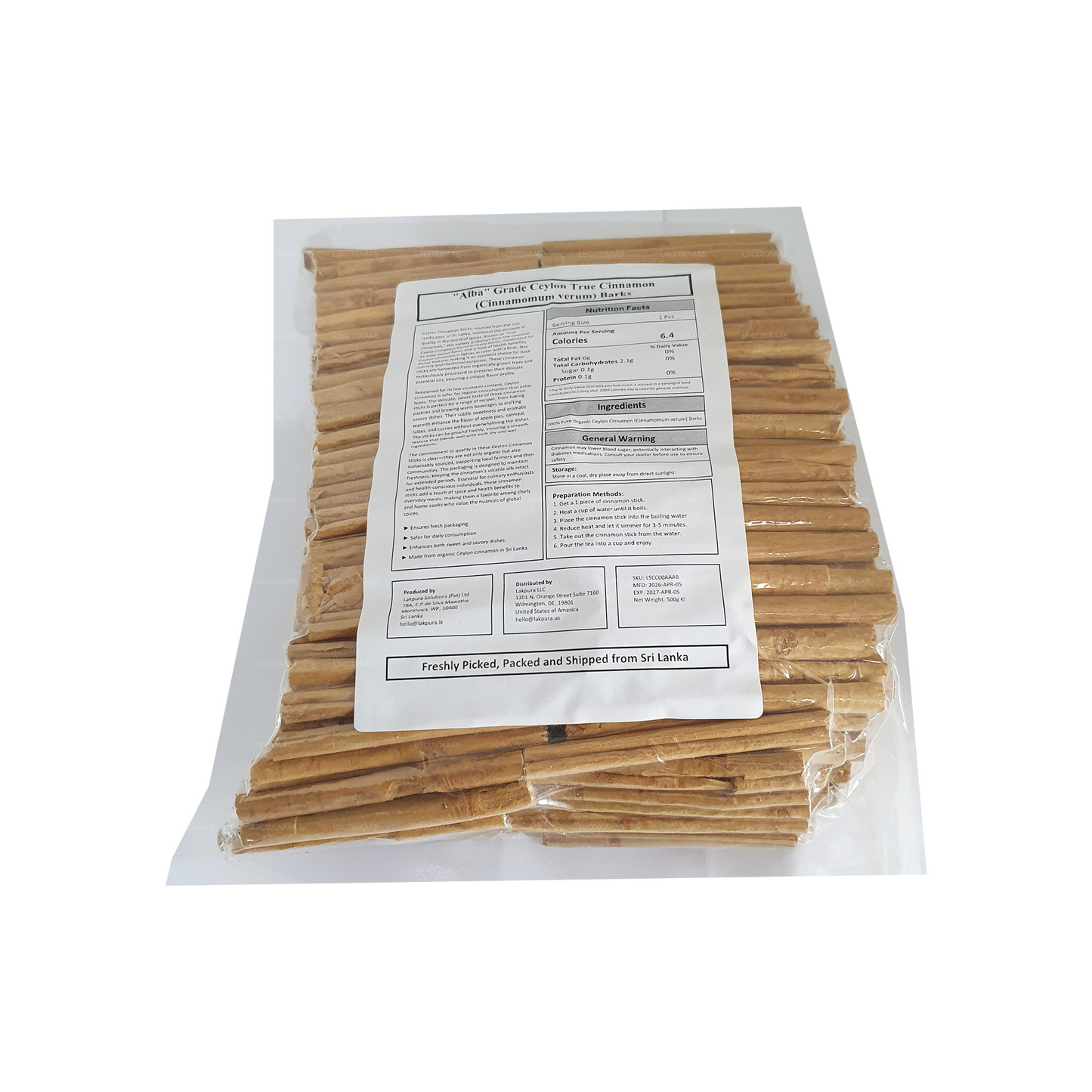 Lakpura® Ceylon Echter Zimt „Alba“ Grad Stöcke