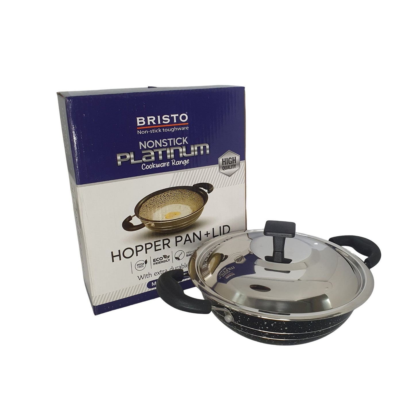 Bristo Platinum Hopper-Pfanne mit Antihaftbeschichtung, 18 cm (7 Zoll)