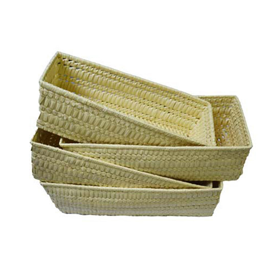 Lakpura® Palmyrah-Korb, quadratische Form (vierteilig), Design A