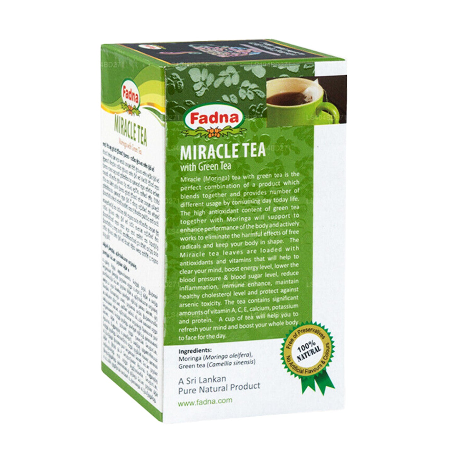 Fadna Miracle Tea Moringa mit grünem Tee (40 g) 20 Teebeutel