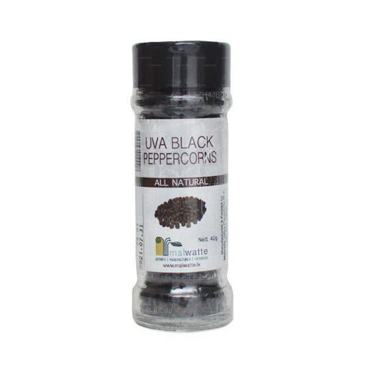 Malwatte Spices Schwarze Pfefferkörner Flasche (40g)