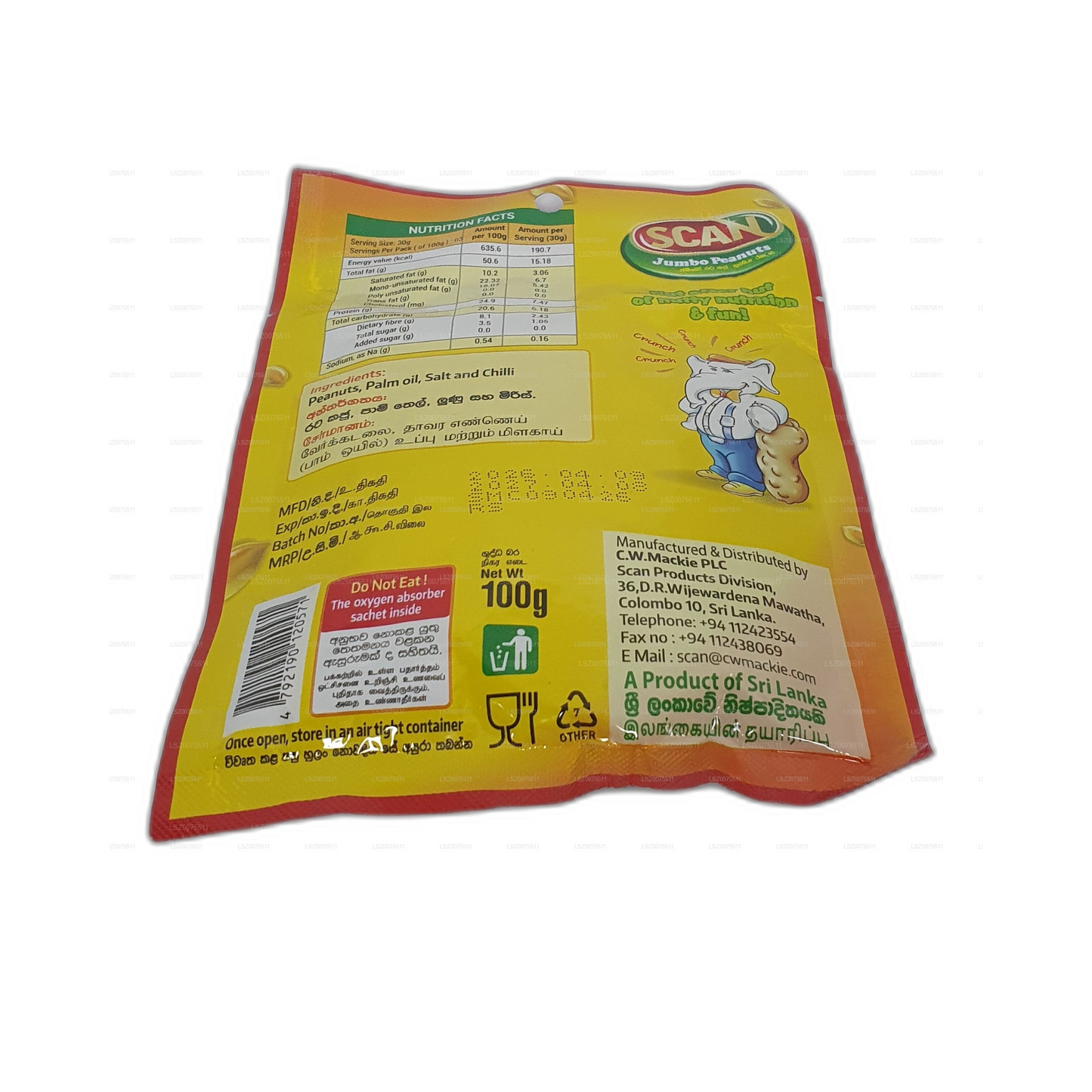 Scan Chilli Jumbo Erdnüsse (100 g)