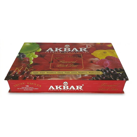 Akbar Fruit Fiesta Aromatisierter Schwarztee, Geschenkbox, 80 Teebeutel (160 g)