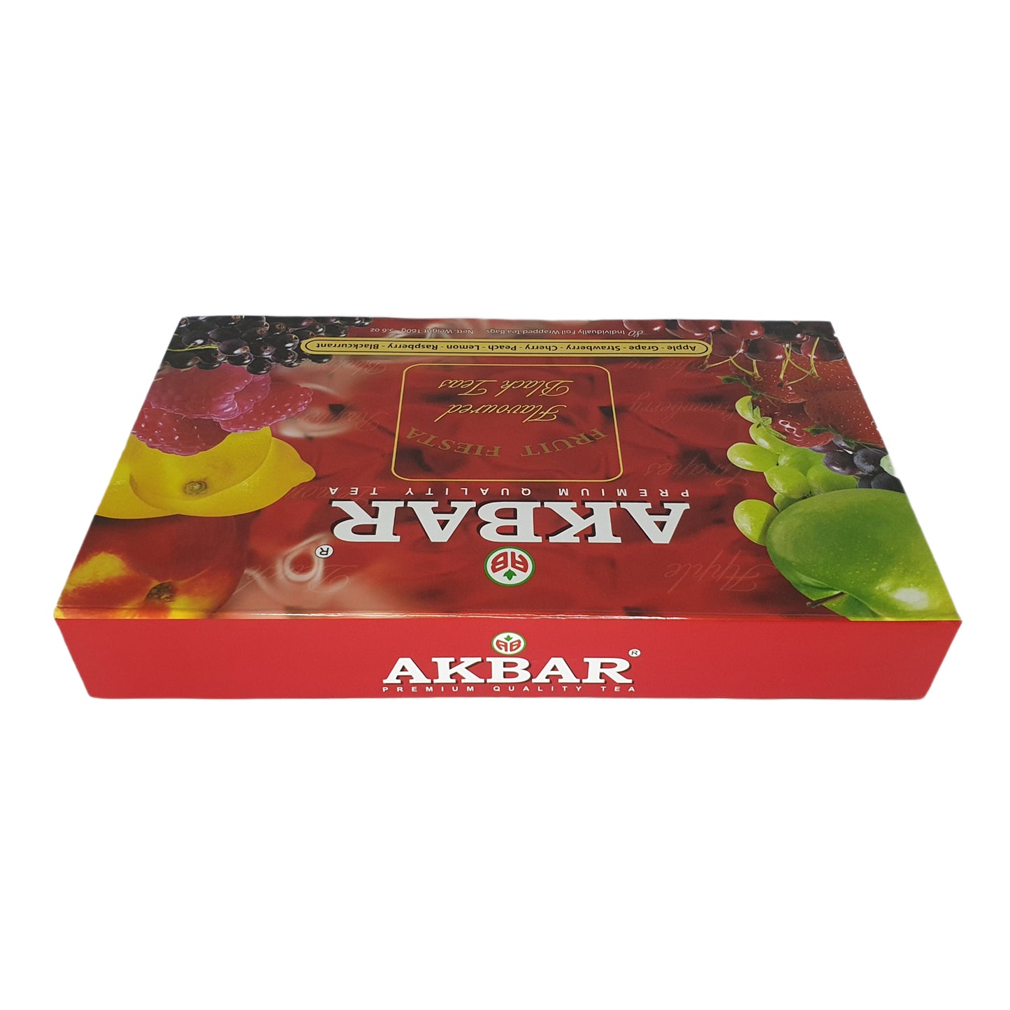 Akbar Fruit Fiesta Aromatisierter Schwarztee, Geschenkbox, 80 Teebeutel (160 g)