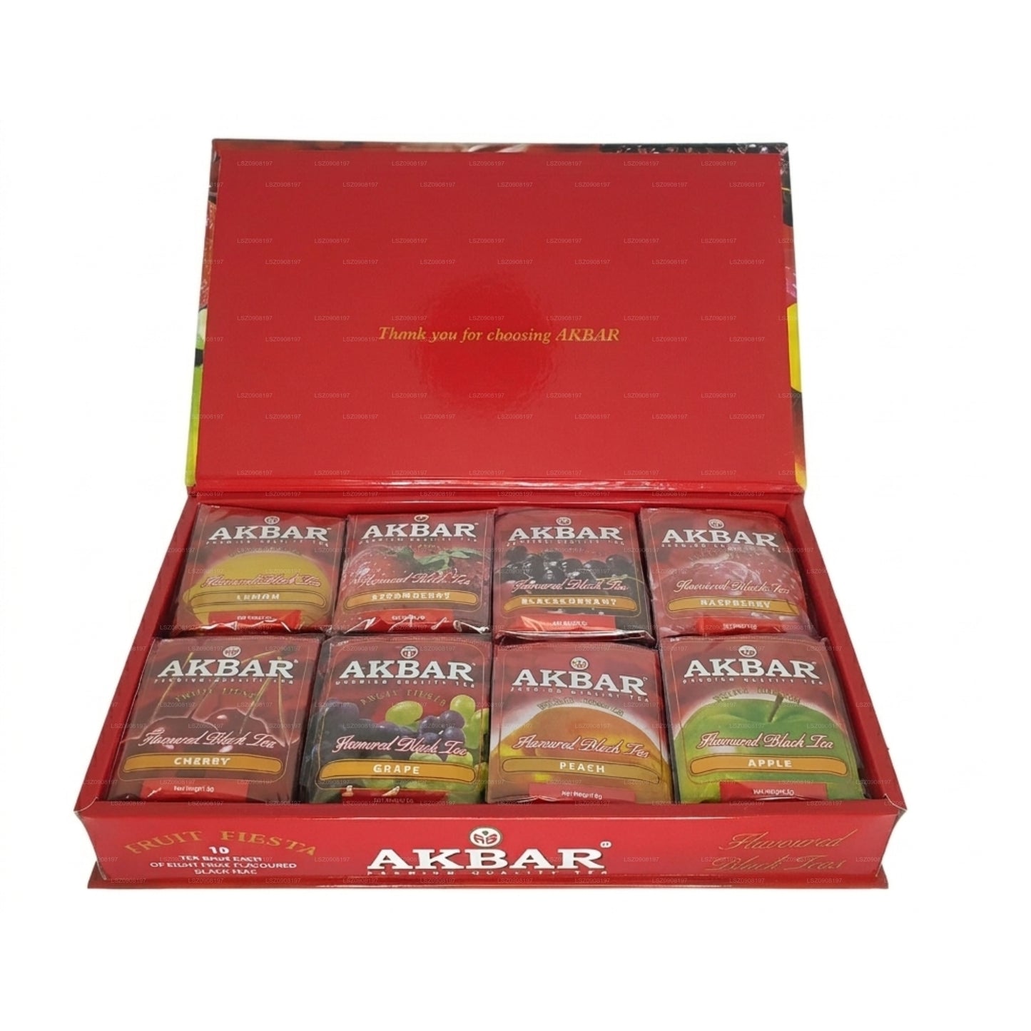 Akbar Fruit Fiesta Aromatisierter Schwarztee, Geschenkbox, 80 Teebeutel (160 g)
