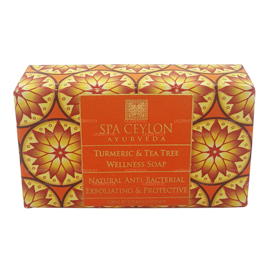 Spa Ceylon Antibakterielle Peeling-Wellnessseife mit Kurkuma und Teebaum (100 g)